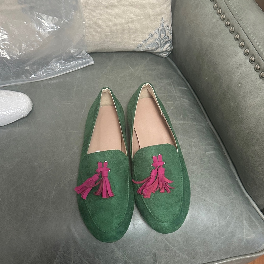 Green and Pink Women's Loafers